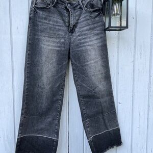 Judy Blue black denim wide leg jeans